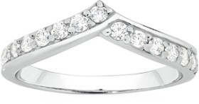 Sterling+Silver+Cubic+Zirconia+V-Shape+Ring