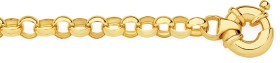 9ct+Gold+19cm+Solid+Belcher+Bolt+Ring+Bracelet