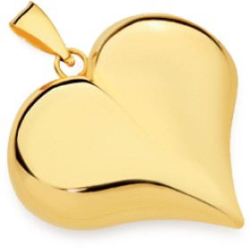 9ct+Gold+20mm+Puff+Heart+Pendant