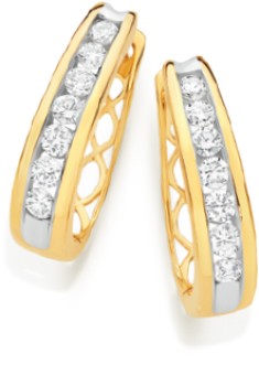 Alora+10ct+Gold+1%2F2+Carat+TW+Lab+Grown+Diamond+Huggie+Earrings