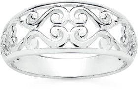 Sterling-Silver-Domed-Filigree-Ring on sale