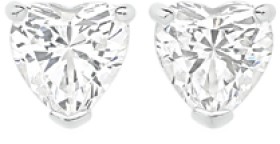 Sterling+Silver+6mm+Heart+Cubic+Zirconia+Studs