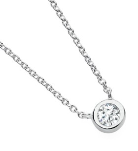 Sterling+Silver+45cm+Bezel+Set+Cubic+Zirconia+Pendant