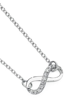 Sterling+Silver+Cubic+Zirconia+Set+Infinity+Necklet