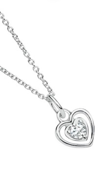 Sterling+Silver+Delicate+Heart+Frame+Cubic+Zirconia+Pendant