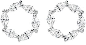 Sterling+Silver+Radial+Marquise+Cubic+Zirconia+Studs