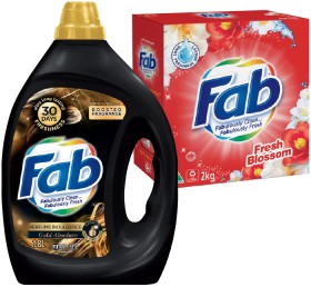 Fab+Laundry+Liquid+1.8%E2%80%912+Litre+or+Powder+1.8%E2%80%912kg+Selected+Varieties