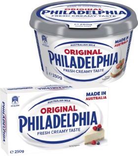 Philadelphia+Fresh+Cream+Cheese+Block+or+Spreadable+Tub+250g+Selected+Varieties