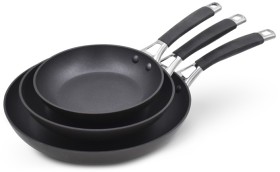 The+Cooks+Collective+Hard+Anodised+Triple+Pack+with+Silicone+Handle+20cm%2C+24cm+and+30cm+Frypan