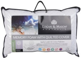 50%25+off+Logan+%26amp%3B+Mason+Memory+Foam+Standard+Pillow+with+Quilted+Cover