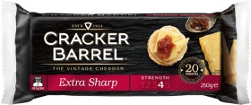 Cracker+Barrel+Extra+Sharp+Vintage+Cheddar+Cheese+Block+or+Slices+250g+Selected+Varieties