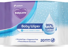 Babylove-Water-Wipes-Travel-Size-20-Pack on sale