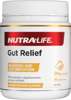 Nutra-Life+Gut+Relief+Mango%2FOrange+Flavour+Powder+180g%2A