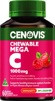 Cenovis+Chewable+Mega+C+Strawberry+1000mg+60+Tablets%2A