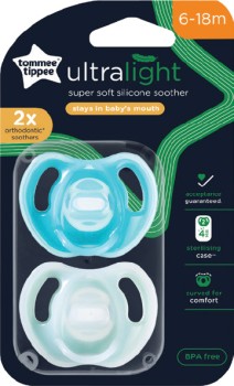 Tommee+Tippee+Ultra+Light+Silicone+Soother+6-18+Months+2+Pack