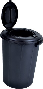 130+Litre+Outdoor+Bin+Black+with+Double+Lid