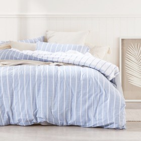 Adria+Blue+Reversible+Stripe+Quilt+Cover+Set+by+Habitat