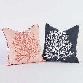 Carnation+Coral+Embroidered+Cushion+by+M.U.S.E.