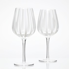 Atlas+White+Stripe+Wine+Glasses+Set+of+2+by+M.U.S.E.