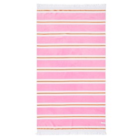 Aegean+Pink%2FOrange+Stripe+Large+Beach+Towel+by+Pillow+Talk