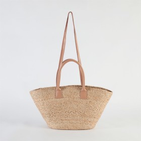 Mykonos+Jute+Beach+Bag+with+Leather+Staps+by+Pillow+Talk