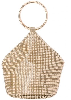 Olga+Berg+Bianca+Gold+Ball+Mesh+Bag