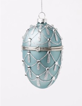 Luxe-Glass-Gem-Hinged-Egg-Ornament-in-Blue on sale