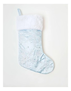 Luxe-Satin-Snowflake-Stocking on sale