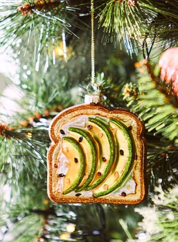 Australian-House-Garden-Eucalyptus-Glass-Avocado-Toast-Ornament on sale