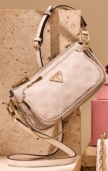 Guess+Noelle+Double+Pouch+Crossbody+in+Dove+Logo