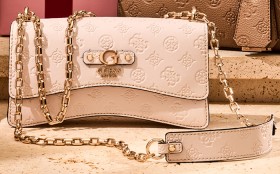 Guess+Gerty+Convertible+Crossbody+in+Deboss+Off-White