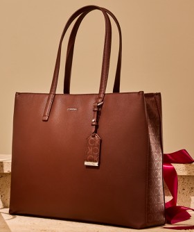 Calvin+Klein+Must+Medium+Shopper+Tote+in+Chocolate+Monogram