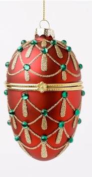 Heirloom+Glass+Gem+Hinged+Egg+Ornament+in+Red