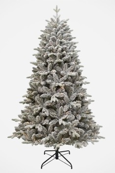 Myer-Giftorium-Arrow-Pine-Flocked-Pre-Lit-Christmas-Tree-210cm on sale