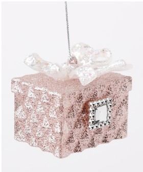 Luxe-Glittered-Gift-Box-Ornament-with-Gem on sale