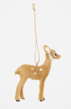 Harvest-Faux-Fur-Deer-Ornament on sale