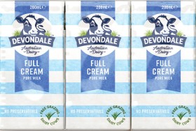 Devondale+Full+Cream+or+Extra+Light+Long+Life+Milk+6x200mL