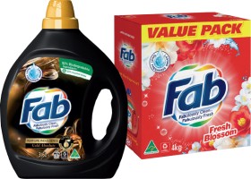 Fab+Laundry+Powder+3.8-4kg+or+Laundry+Liquid+3.6+Litre+Selected+Varieties