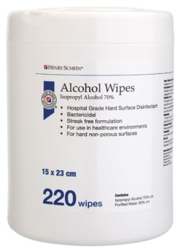 Henry+Schein+Alcohol+Wipes+Hospital+Grade+Isopropyl+Alcohol+70%25+220+Wipes+-+Tub