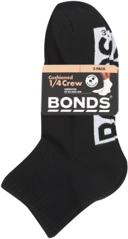 Bonds+Women%26%23039%3Bs+Socks+1%2F4+Crew+Logo+3+Pack