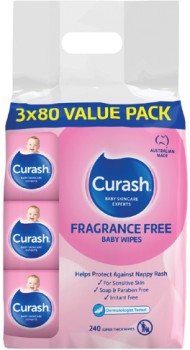 Curash+Fragrance+Free+Sensitive+Baby+Wipes+240+Pack