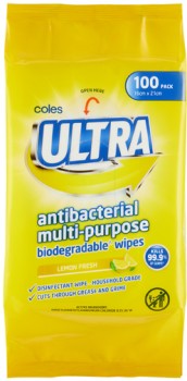 Coles+Ultra+Antibacterial+Multipurpose+Biodegradable+Wipes+100+Pack