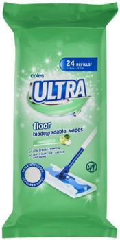 Coles+Ultra+Biodegradable+Floor+Wipes+Refill+24+Pack