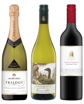 Trilogy+Sparkling%2C+Land+of+Giants+Marlborough+Sauvignon+Blanc+or+Mildara+Limestone+Coast+Cabernet+Sauvignon