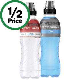 Powerade-Drink-Flo-Cap-or-Powerade-Active-Water-600ml on sale