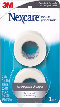 Nexcare+Micropore+Gentle+Paper+Tape+White+25.4mm+x+9.14m+2+Roll