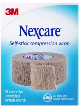 Nexcare+Self-Stick+Compression+Wrap+25.4mm+x+2m+Unstretched+1+Roll