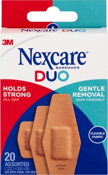 Nexcare+Duo+Fabric+Bandages+Assorted+20+Pack