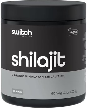 Switch+Nutrition+Organic+Himalayan+Shilajit+8%3A1+-+60+Capsules