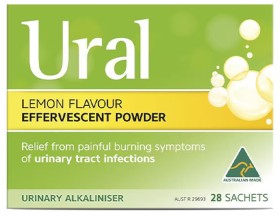 Ural+Effervescent+Powder+Sachets+Lemon+Flavour+28+x+4g